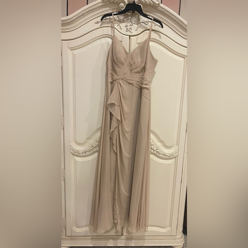 Azazie A12 Tan bridesmaids dress